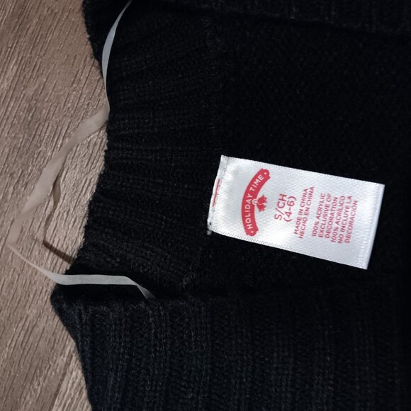 Holiday Time Women’s Black Christmas Cardigan Knit Sweater SMALL Ornaments - Picture 2 of 3